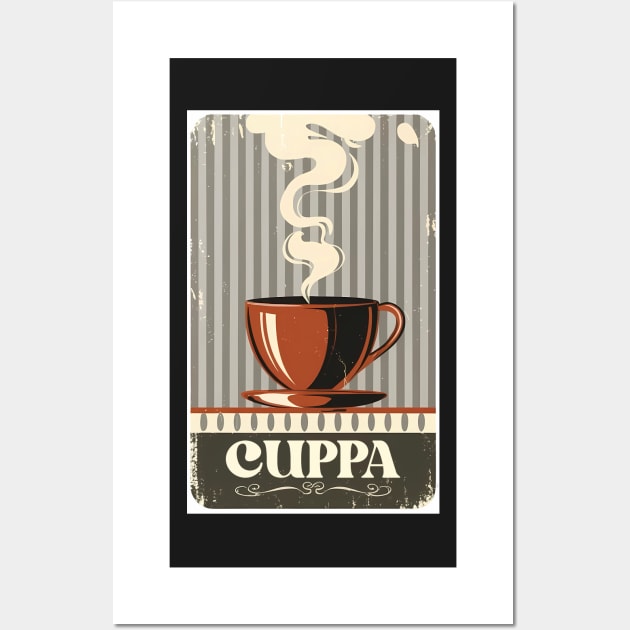 Vintage style CUPPA Coffee Wall Art by rymeldy